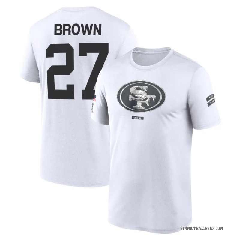 Ji'Ayir Brown Youth White San Francisco 49ers 2024 Salute to Service Performance T-Shirt