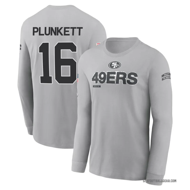 Jim Plunkett Men's Gray San Francisco 49ers 2024 Salute to Service Long Sleeve T-Shirt