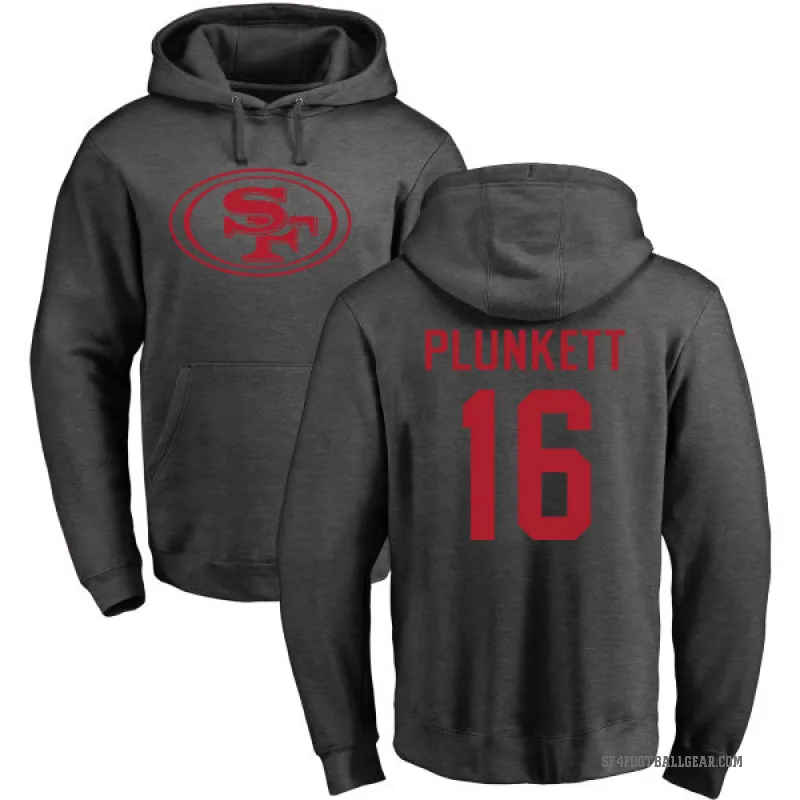 Jim Plunkett Men's San Francisco 49ers Pro Line by Branded Ash One Color Pullover Hoodie