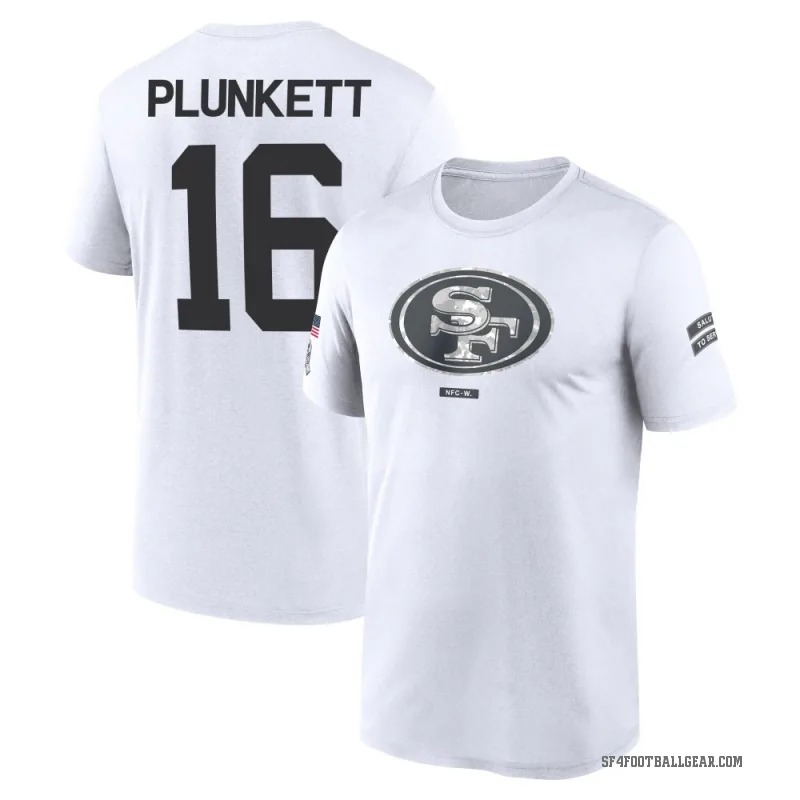 Jim Plunkett Men's White San Francisco 49ers 2024 Salute to Service Performance T-Shirt