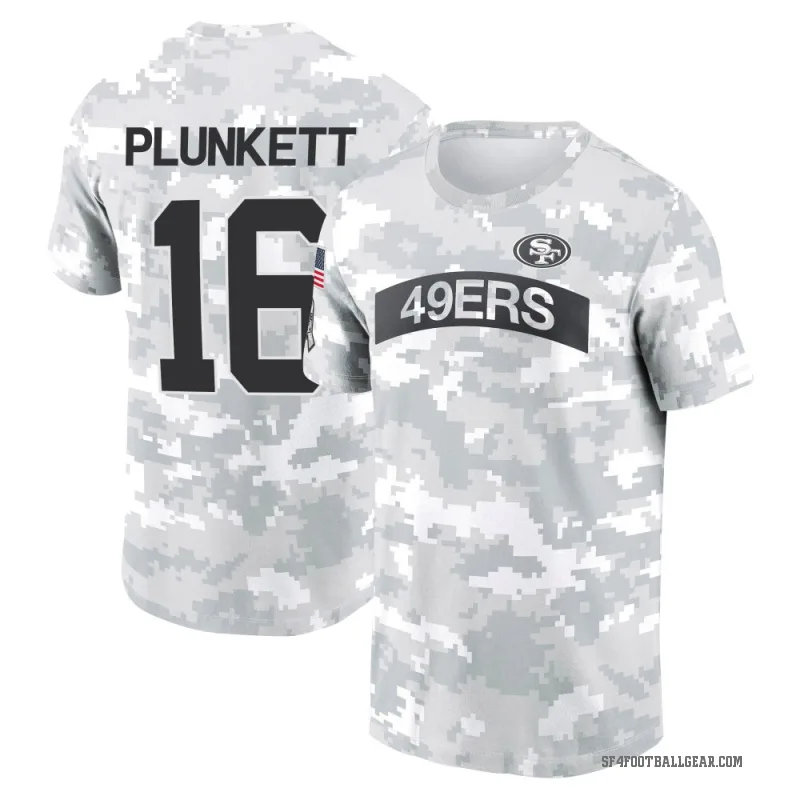 Jim Plunkett Youth Camo San Francisco 49ers Arctic 2024 Salute to Service Performance T-Shirt