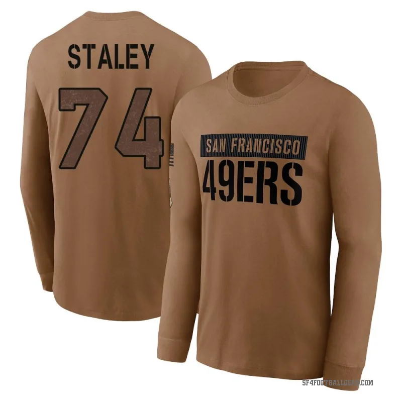Joe Staley Men's Brown San Francisco 49ers 2023 Salute To Service Long Sleeve T-Shirt