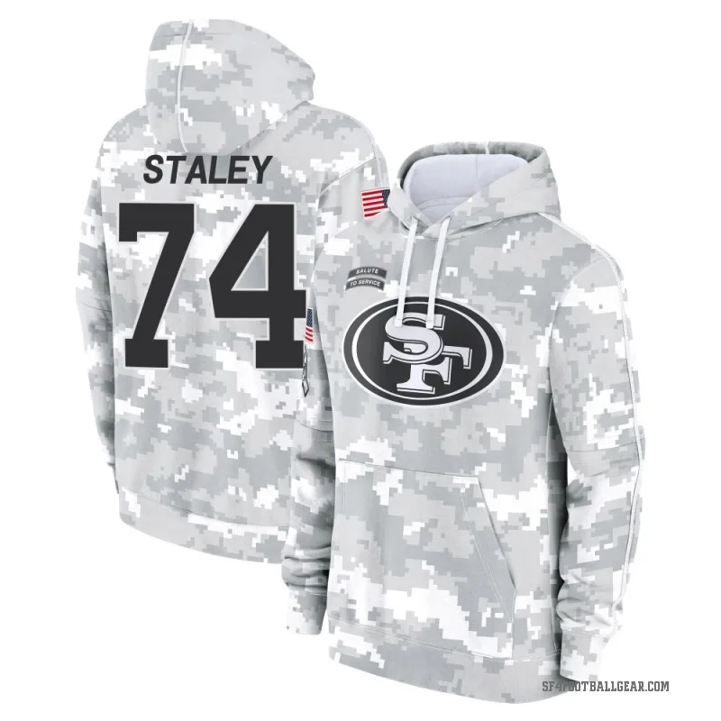 Joe Staley Men's Camo San Francisco 49ers Arctic 2024 Salute to Service Club Fleece Pullover Hoodie