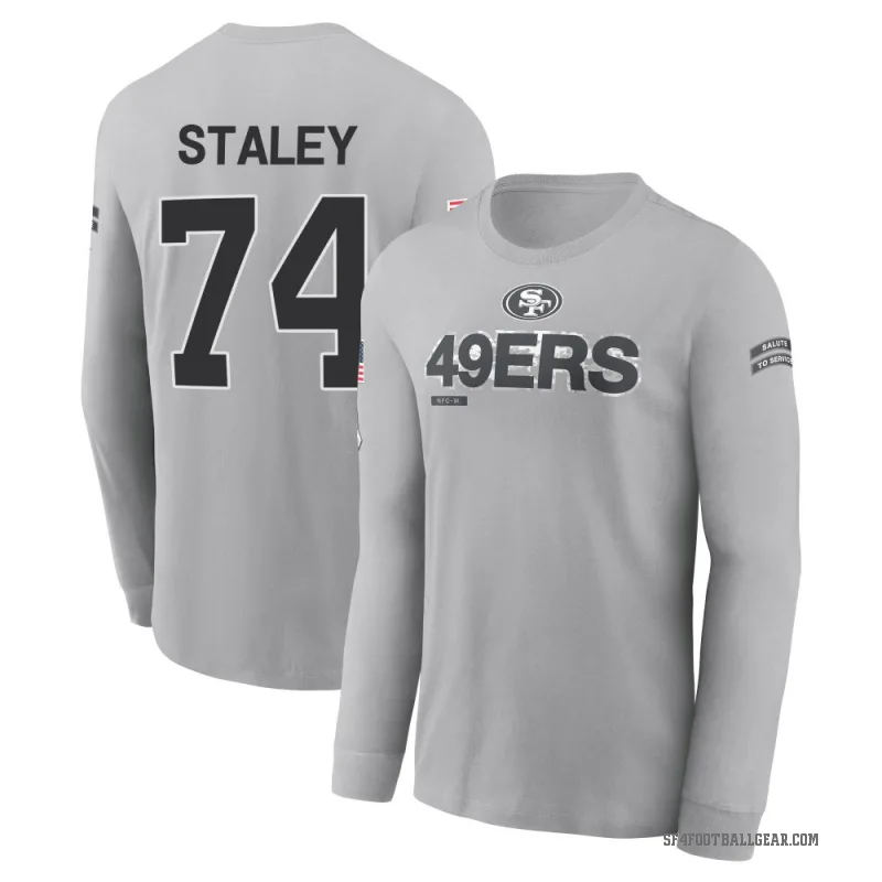 Joe Staley Men's Gray San Francisco 49ers 2024 Salute to Service Long Sleeve T-Shirt