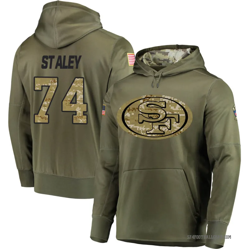 Joe Staley Men's Olive San Francisco 49ers Salute to Service Pullover Hoodie
