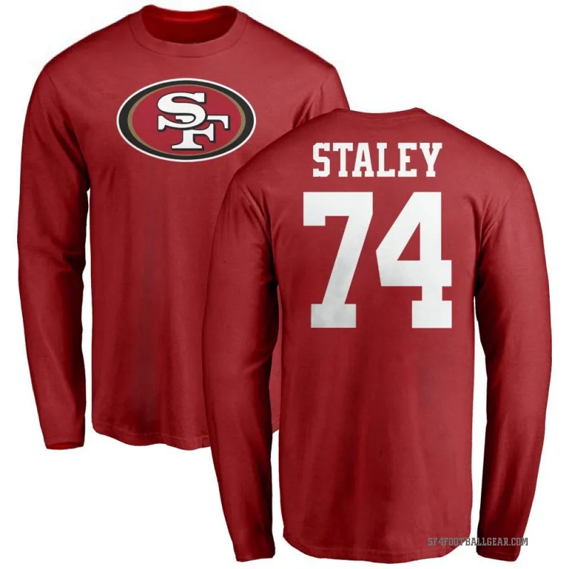 Joe Staley Men's Red San Francisco 49ers Logo Long Sleeve T-Shirt -