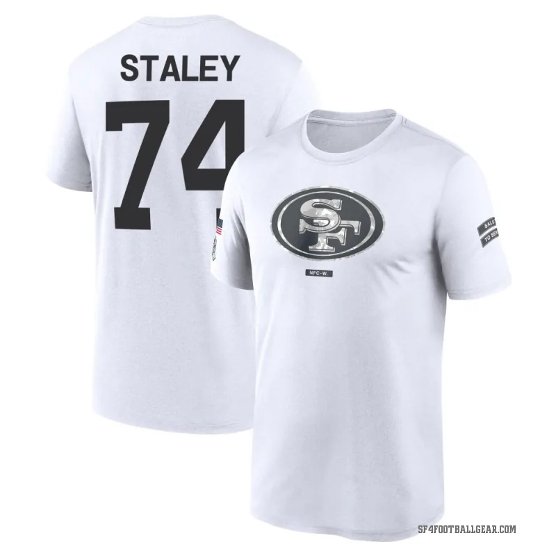 Joe Staley Men's White San Francisco 49ers 2024 Salute to Service Performance T-Shirt
