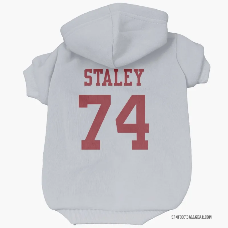 Joe Staley  White San Francisco 49ers  Cat & Dog Pet Hoodie