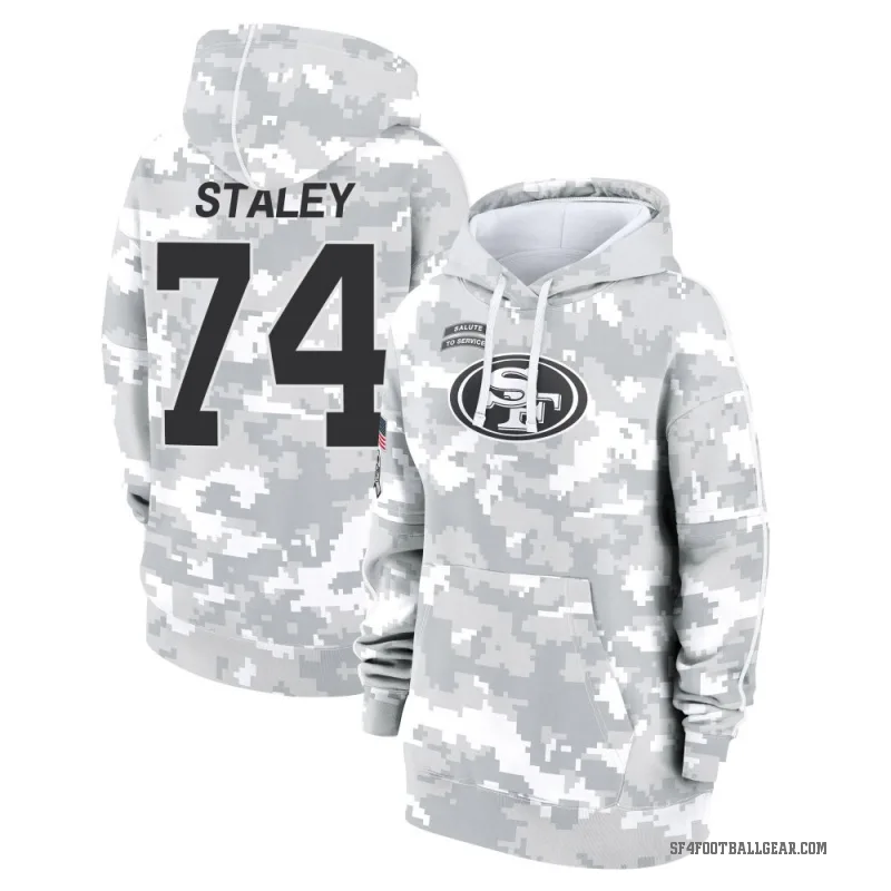 Joe Staley Women's Camo San Francisco 49ers Arctic 2024 Salute to Service Club Fleece Pullover Hoodie