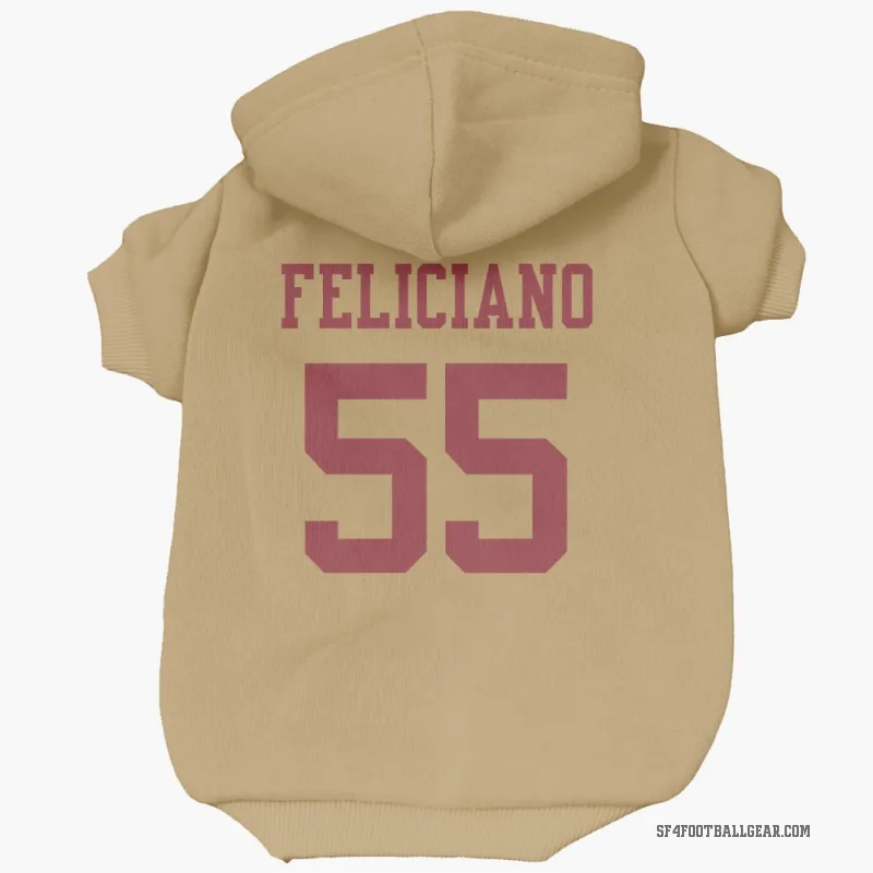 Jon Feliciano  Gold San Francisco 49ers  Cat & Dog Pet Hoodie