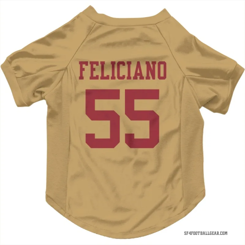 Jon Feliciano  Gold San Francisco 49ers  Cat & Dog Pet Jersey