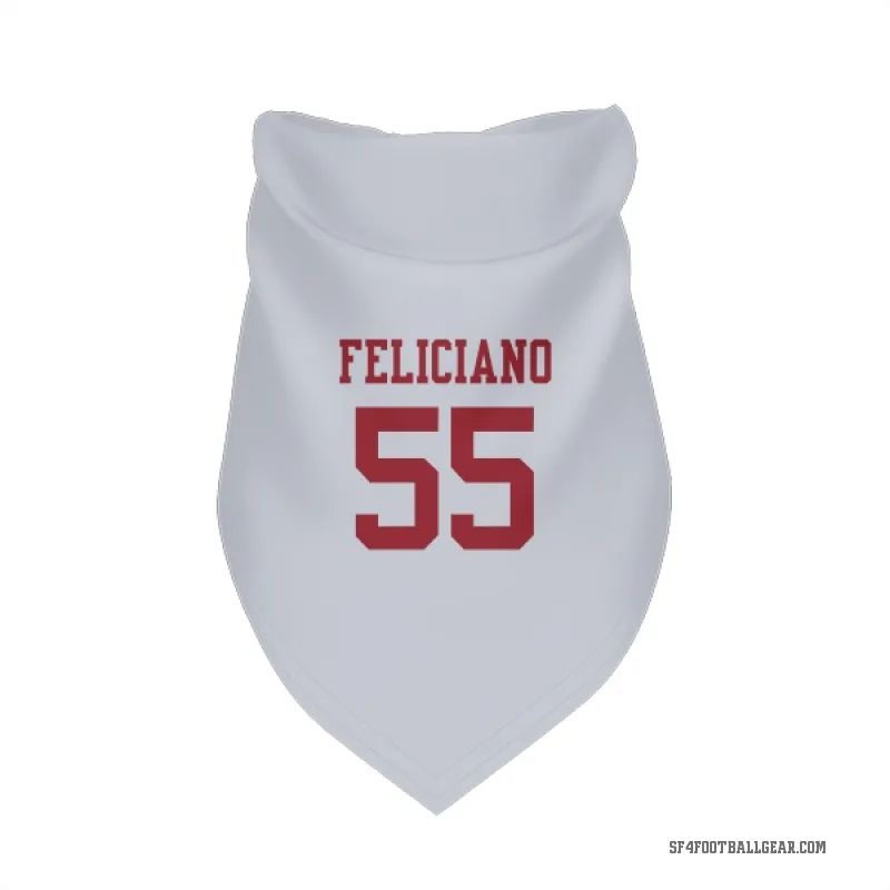 Jon Feliciano  White San Francisco 49ers  Cat & Dog Pet Bandana