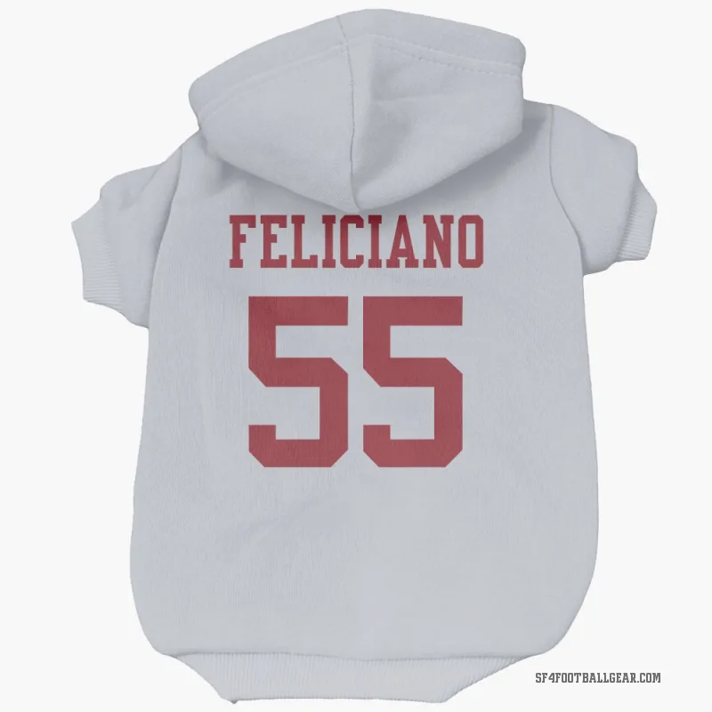 Jon Feliciano  White San Francisco 49ers  Cat & Dog Pet Hoodie