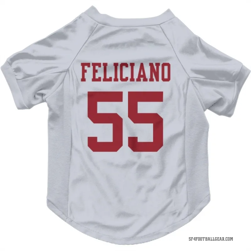 Jon Feliciano  White San Francisco 49ers  Cat & Dog Pet Jersey