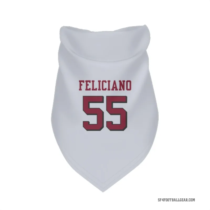 Jon Feliciano  White San Francisco 49ers  Rush Cat & Dog Pet Bandana