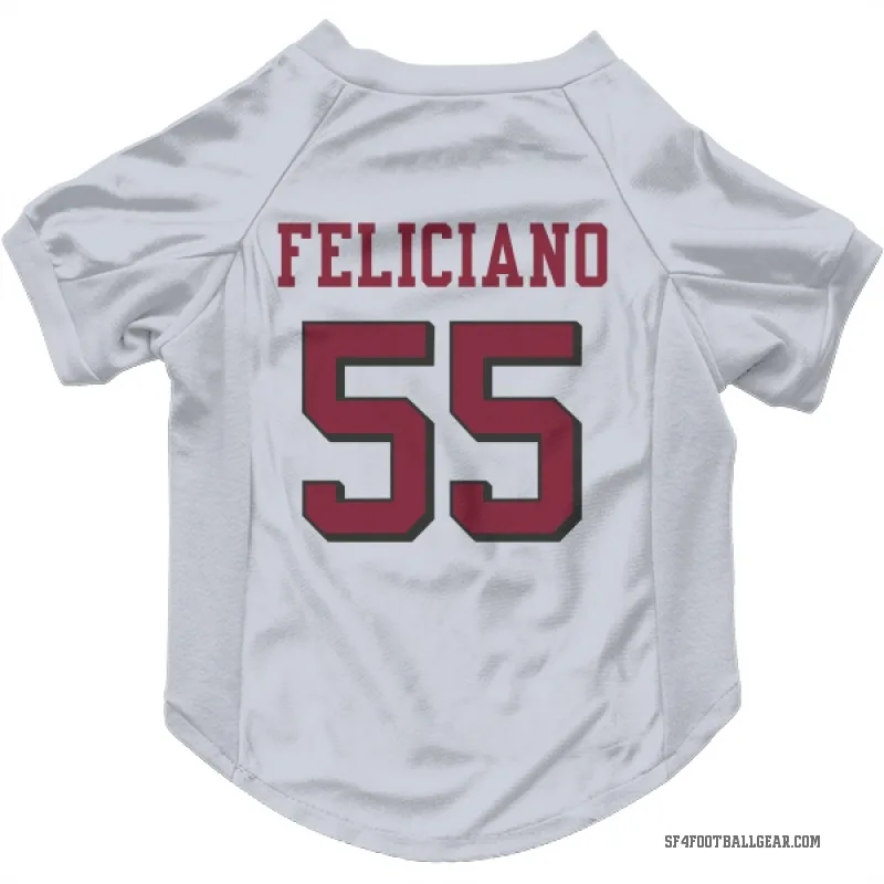 Jon Feliciano  White San Francisco 49ers  Rush Cat & Dog Pet Jersey