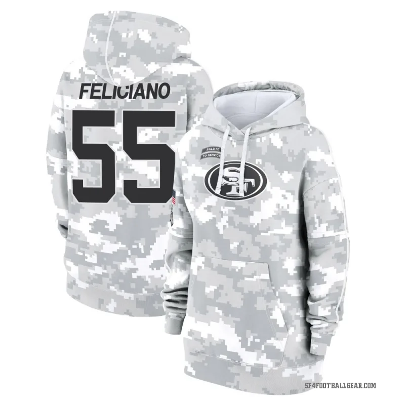 Jon Feliciano Women's Camo San Francisco 49ers Arctic 2024 Salute to Service Club Fleece Pullover Hoodie