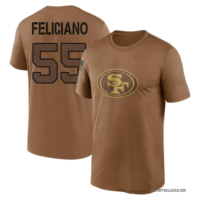Jon Feliciano Youth Brown San Francisco 49ers 2023 Salute To Service Performance T-Shirt