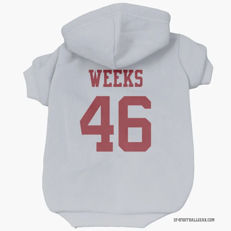 Jon Weeks  White San Francisco 49ers  Cat & Dog Pet Hoodie