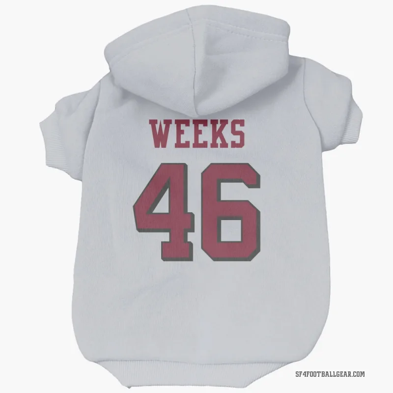 Jon Weeks  White San Francisco 49ers  Rush Cat & Dog Pet Hoodie