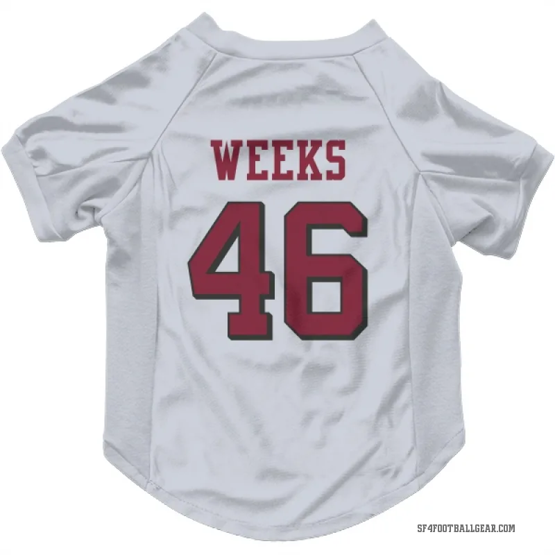 Jon Weeks  White San Francisco 49ers  Rush Cat & Dog Pet Jersey