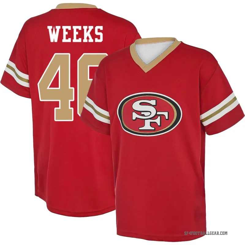 Jon Weeks Youth Red San Francisco 49ers Game Day V-Neck T-Shirt