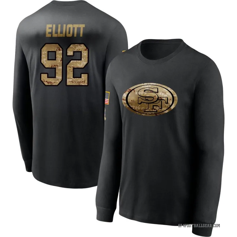 Jordan Elliott Men's Black San Francisco 49ers 2020 Salute To Service Sideline Performance Long Sleeve T-Shirt