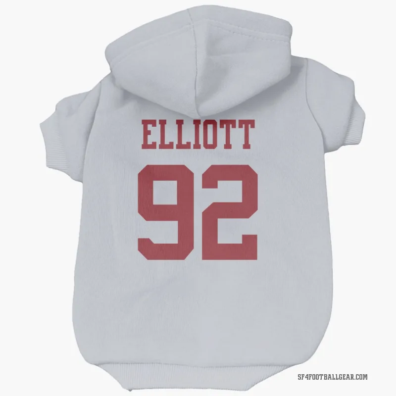 Jordan Elliott  White San Francisco 49ers  Cat & Dog Pet Hoodie