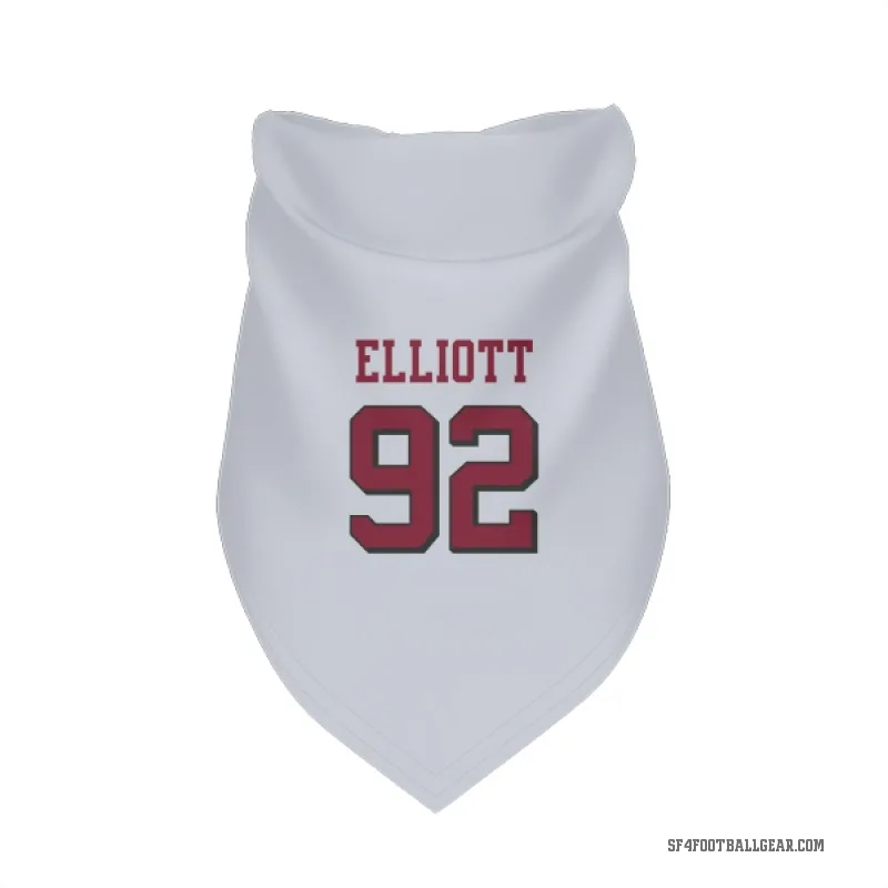Jordan Elliott  White San Francisco 49ers  Rush Cat & Dog Pet Bandana