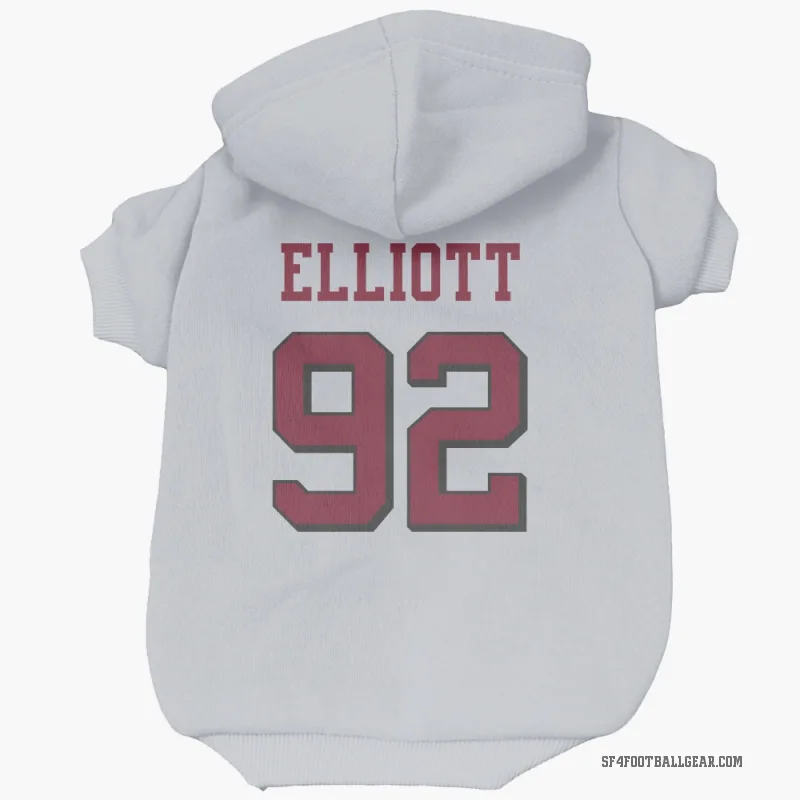 Jordan Elliott  White San Francisco 49ers  Rush Cat & Dog Pet Hoodie