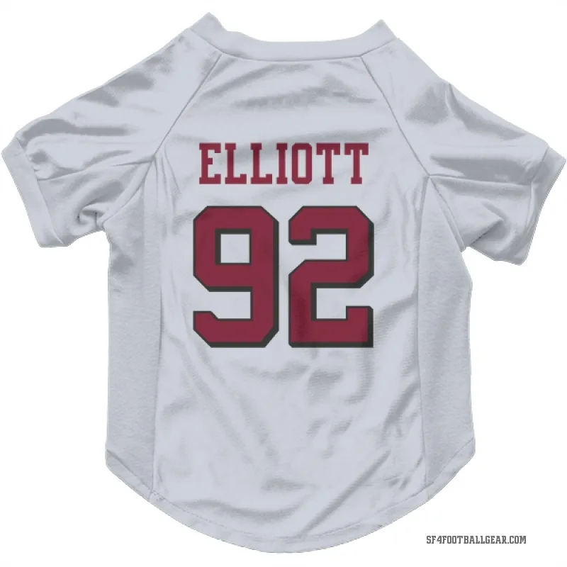 Jordan Elliott  White San Francisco 49ers  Rush Cat & Dog Pet Jersey
