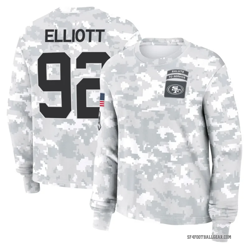 Jordan Elliott Women's Camo San Francisco 49ers Arctic 2024 Salute to Service Long Sleeve T-Shirt