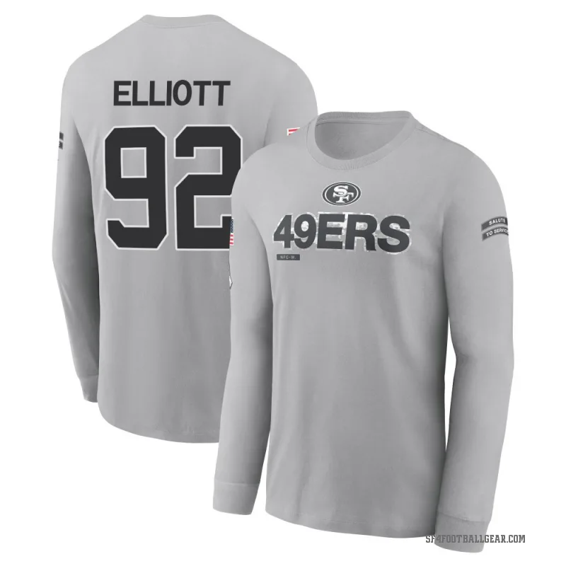 Jordan Elliott Youth Gray San Francisco 49ers 2024 Salute to Service Long Sleeve T-Shirt