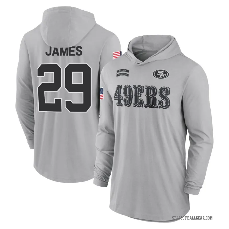 Jordan James Men's Gray San Francisco 49ers 2024 Salute to Service Lightweight Performance Long Sleeve Hooded T-Shirt