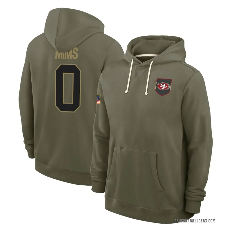 Jordan Mims Youth Olive San Francisco 49ers 2025 Salute to Service Hoodie