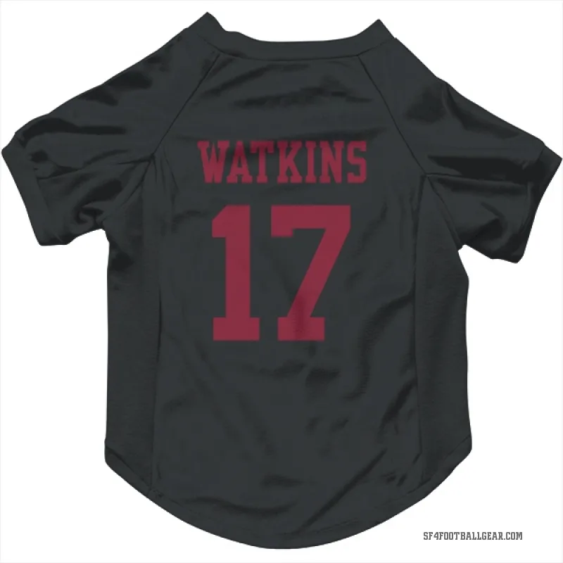 Jordan Watkins  Black San Francisco 49ers  Cat & Dog Pet Jersey