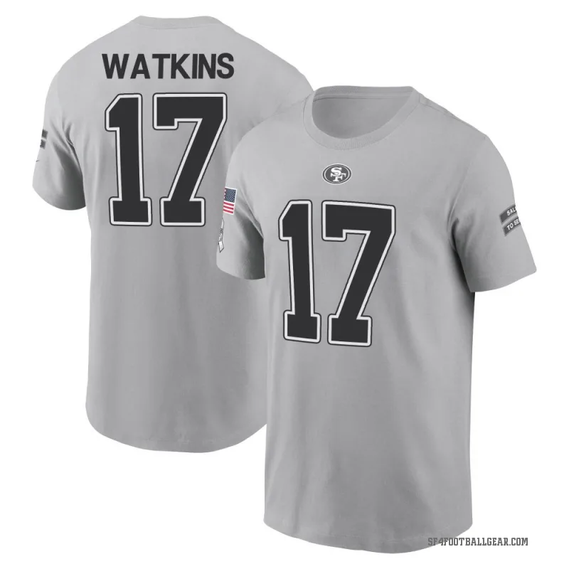 Jordan Watkins Men's Gray San Francisco 49ers 2024 Salute to Service T-Shirt