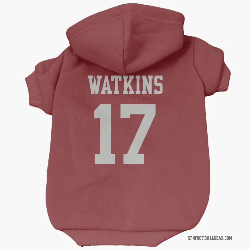 Jordan Watkins  Scarlet San Francisco 49ers  Cat & Dog Pet Hoodie