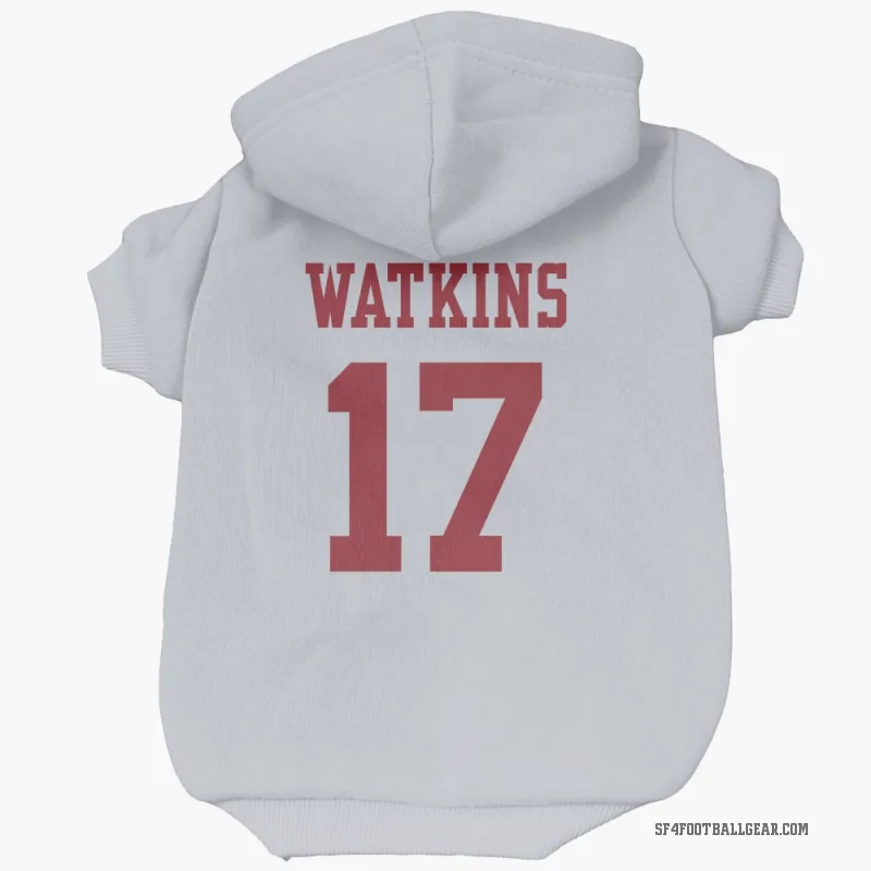 Jordan Watkins  White San Francisco 49ers  Cat & Dog Pet Hoodie