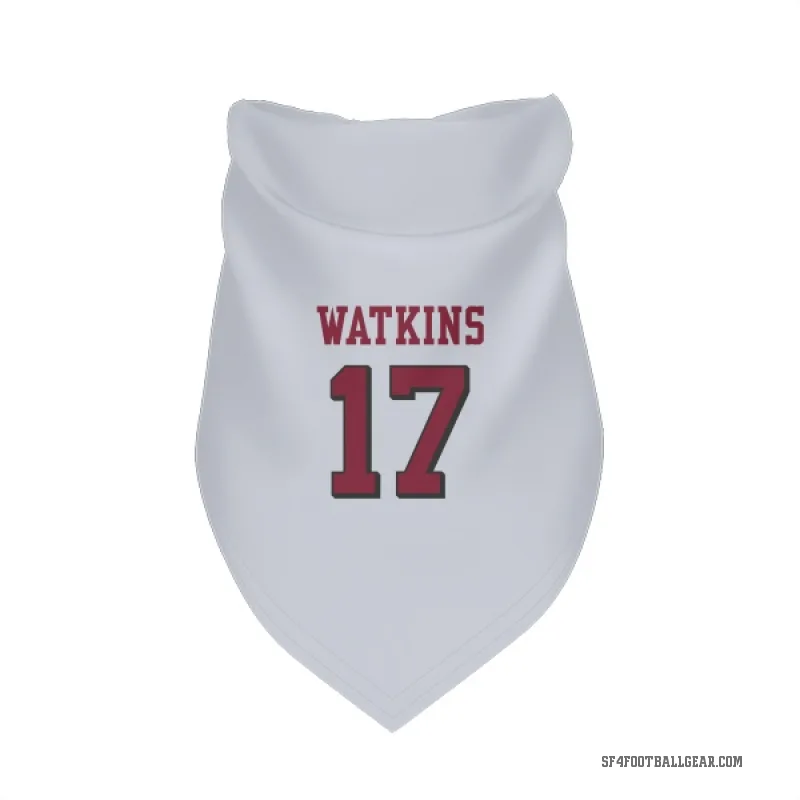 Jordan Watkins  White San Francisco 49ers  Rush Cat & Dog Pet Bandana