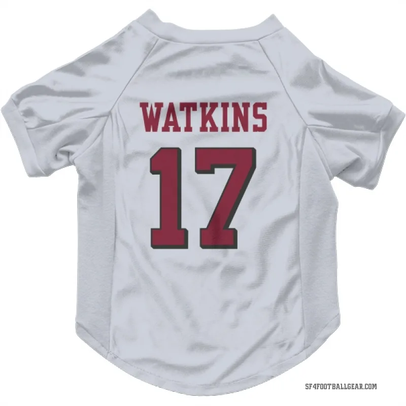 Jordan Watkins  White San Francisco 49ers  Rush Cat & Dog Pet Jersey