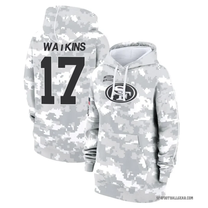 Jordan Watkins Women's Camo San Francisco 49ers Arctic 2024 Salute to Service Club Fleece Pullover Hoodie