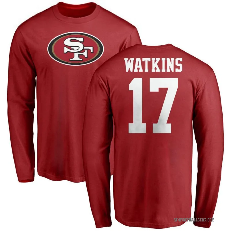 Jordan Watkins Youth Red San Francisco 49ers Logo Long Sleeve T-Shirt -