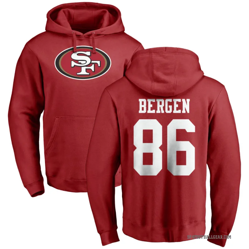 Junior Bergen Men's Red San Francisco 49ers Pro Line Logo Pullover Hoodie