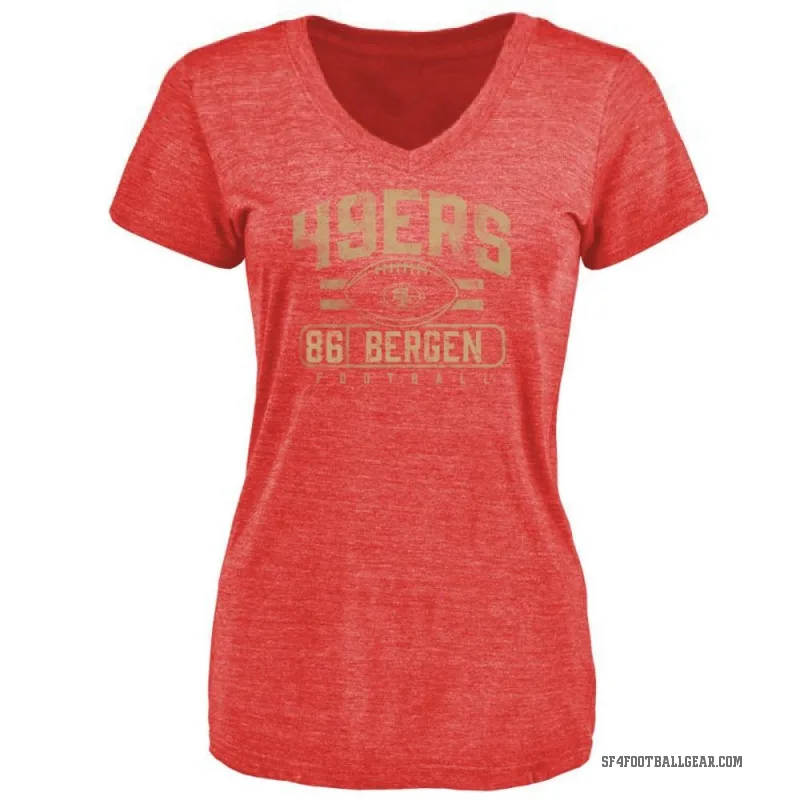 Junior Bergen Women's Red San Francisco 49ers Flanker T-Shirt -