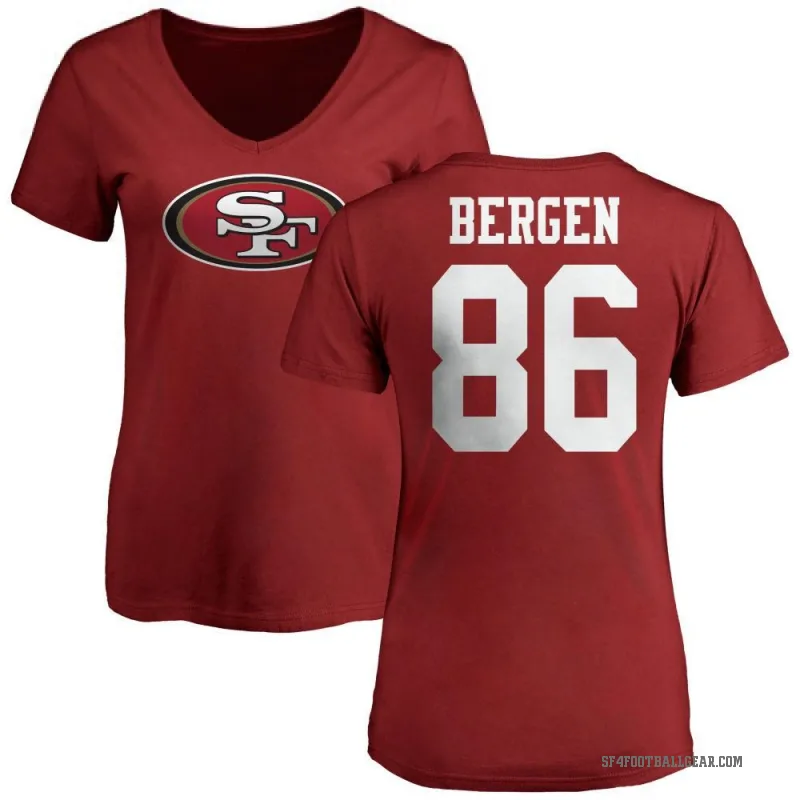 Junior Bergen Women's Red San Francisco 49ers Logo Slim Fit T-Shirt -