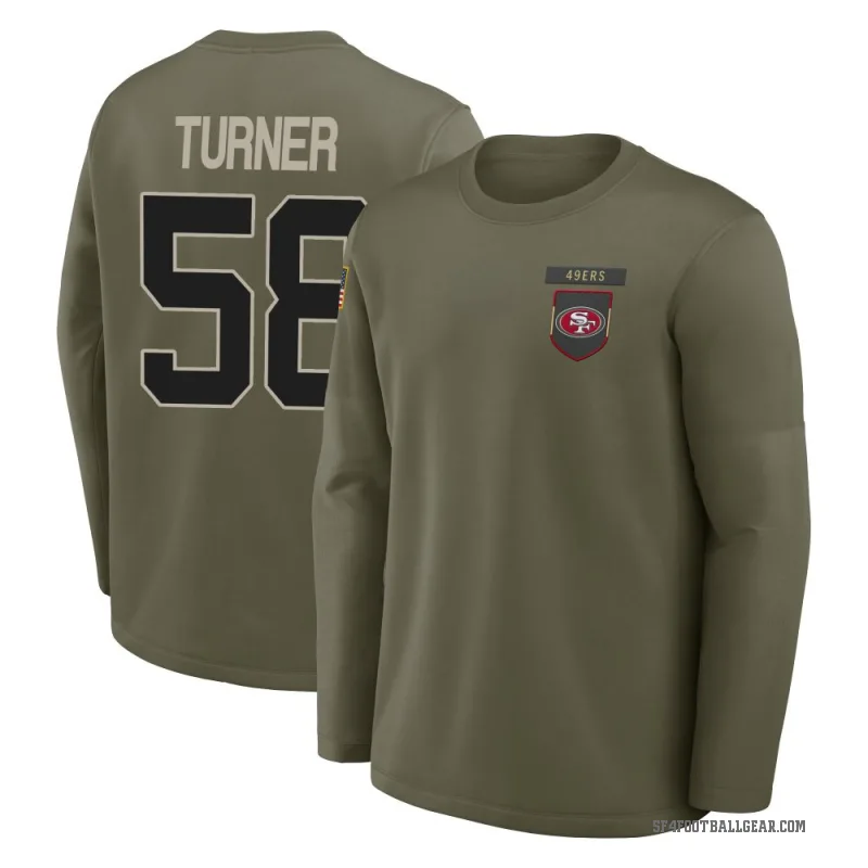 Keena Turner Men's Olive San Francisco 49ers 2025 Salute to Service Sideline Coaches Long Sleeve T-Shirt