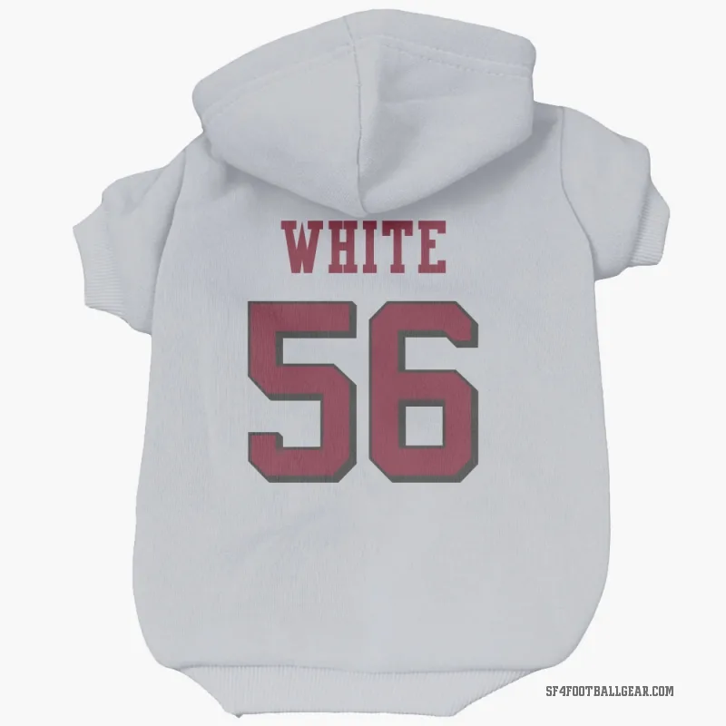 Keion White  White San Francisco 49ers  Rush Cat & Dog Pet Hoodie
