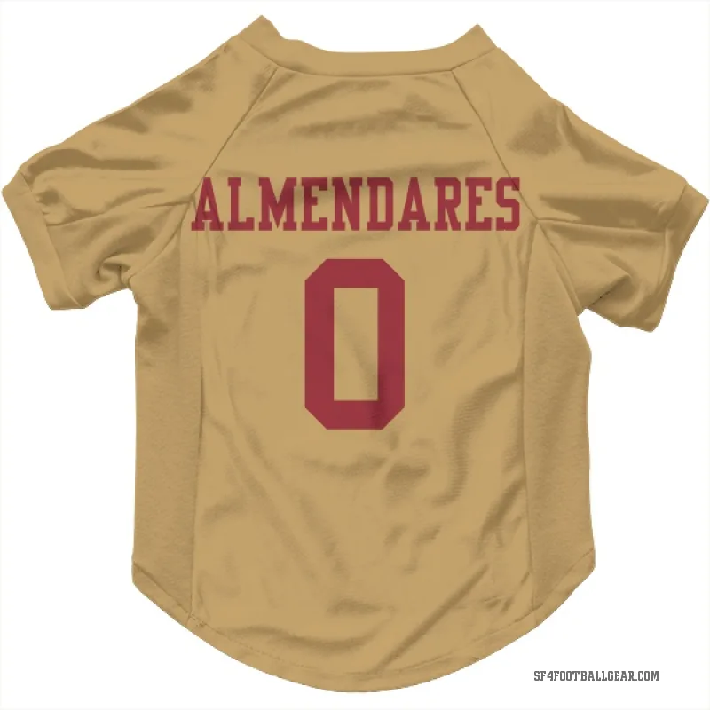 Kenneth Almendares  Gold San Francisco 49ers  Cat & Dog Pet Jersey