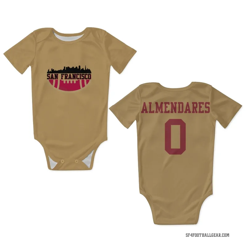 Kenneth Almendares  Gold San Francisco 49ers  Newborn & Infant Bodysuit
